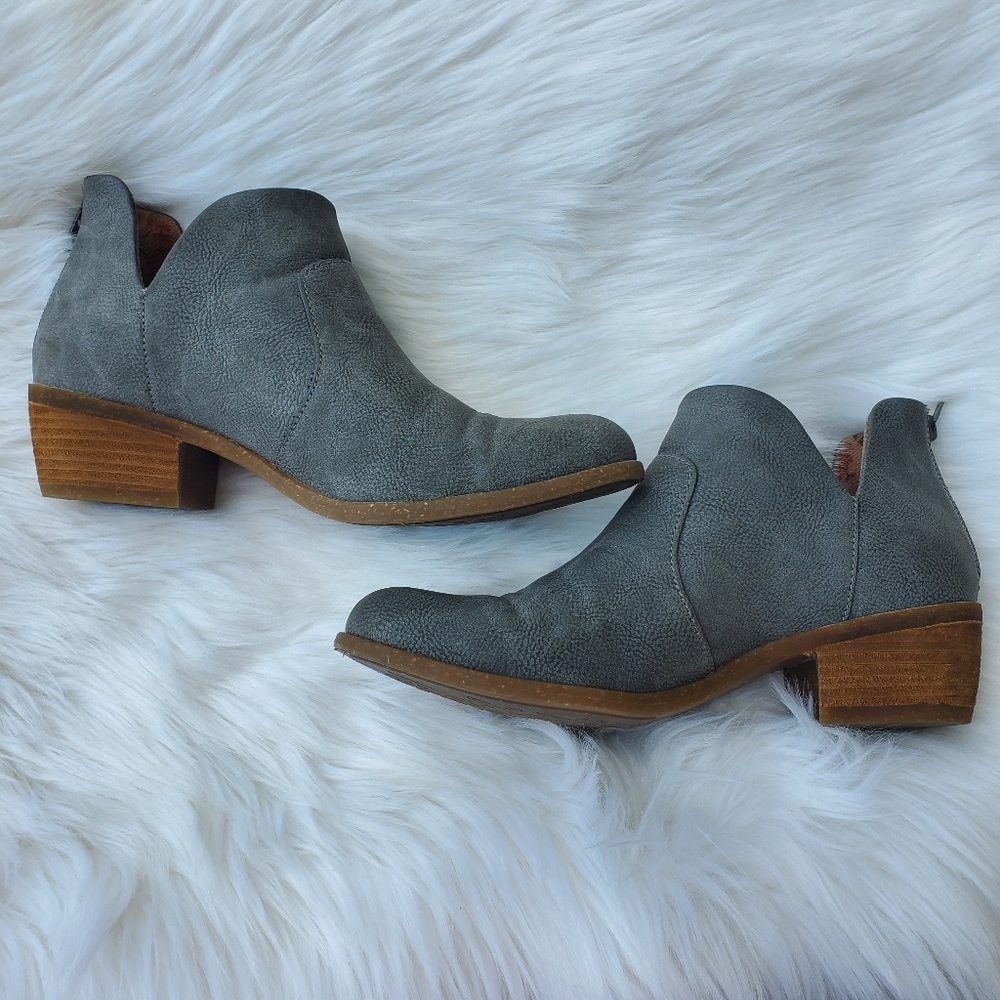 b.o.c. Slate Ankle Booties with Wooden Heel